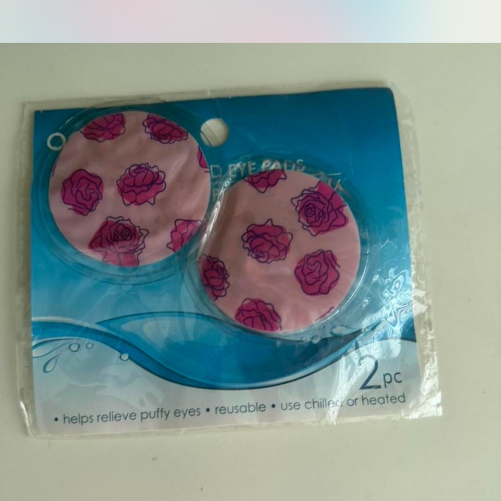 Reusable Pink Floral Eye Pads - Soothing Cold/Hot Pack